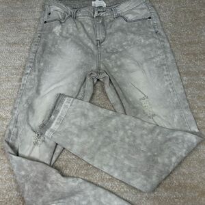 Republic Denim Jeans Womens 27 Gray‎ Acid Wash Distressed Raw Hem Skinny Ankle
